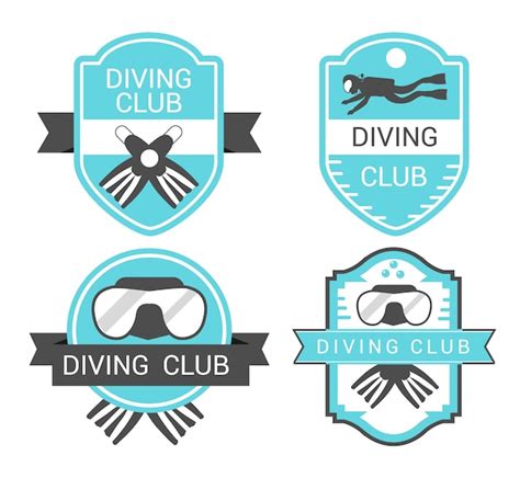 Diving club bages | Premium Vector