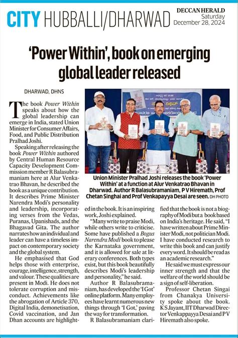 On 28th December 2024, Prof. VenkappayyA R. dEsAi, Director, IIT ...