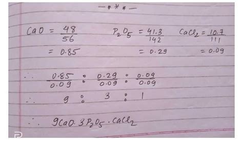 Cao - 48.0% P2os = 41.3%Find Emperical Formula) Cacl2=10.7% - Brainly.in