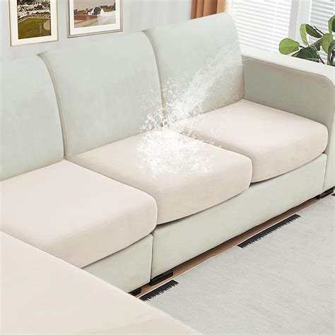 Amazon.com: NAISI Waterproof Couch Cushion Covers Thick Velvet Fabric ...