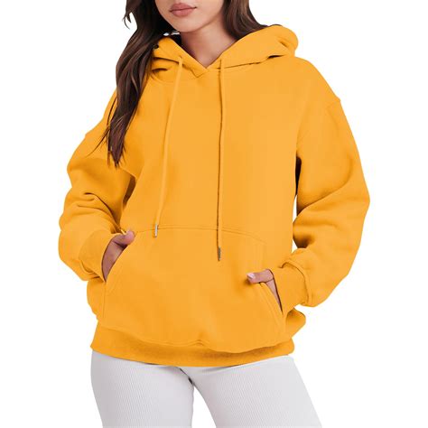 Outfmvch Hoodies Womens Hoodies Women'S Solid Color Zipperless Long ...