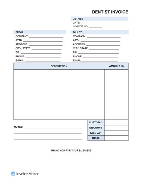 Dental Receipt Template