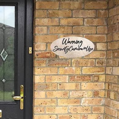 Wooden Warning sign - Security Camera in Use - 17"x8"