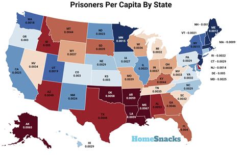 States With The Most Prisoners In The United States | HomeSnacks