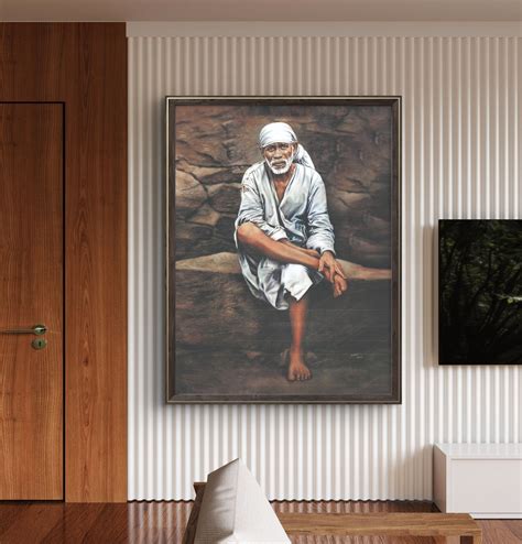 🕉 Sai Baba Premium Canvas Reprint | UV Coated Waterproof HD Wall Paint ...