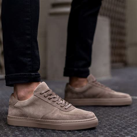 Men's Court Low Top Sneaker In Brown 'Earth' Suede - Thursday | Top ...