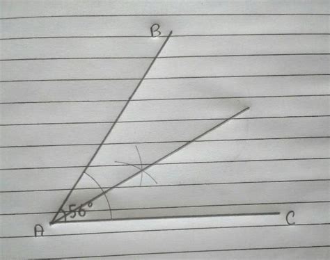 2. Draw an angle BAC of 56°. Construct the angle bisector of BÂC. who ...