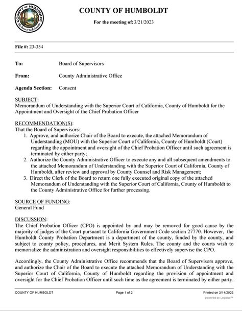 John Chiv: Staff report on the Chief Probation Officer is one example ...