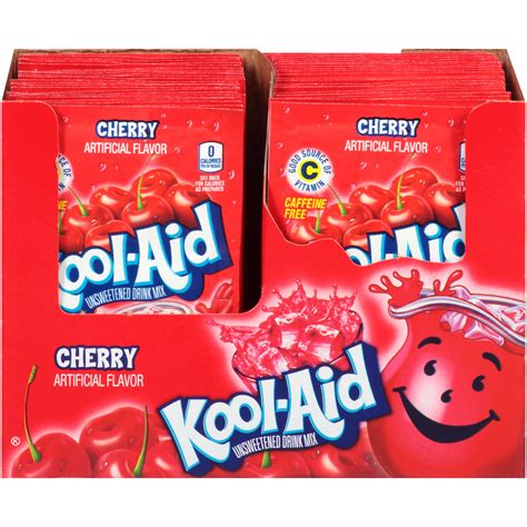 Kool-Aid Unsweetened Cherry Powdered Soft Drink 0.13 oz Envelope #Ad # ...