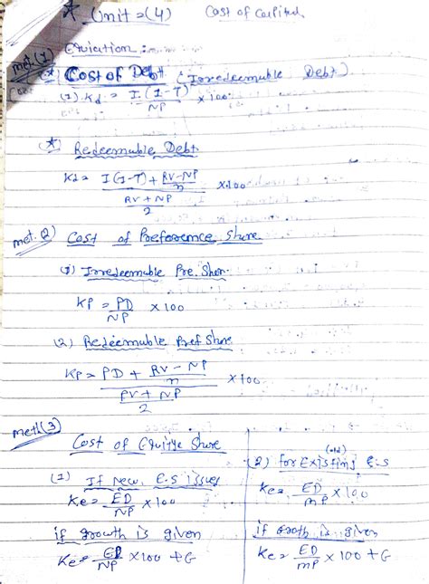 FM.UNIT.4 Cost Of Capital - Omit a4) Cos of Gauli td Cuictiom i CoSt of ...