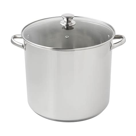 Mainstays Stainless Steel 20-Quart Stock Pot with Glass Lid - Walmart.com