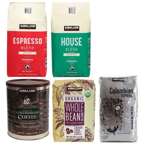 Kirkland Signature Whole Bean Coffee | Espresso / House / Organic ...