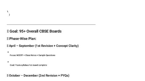 CBSE Boards Study Plan: Revision & Time Management (1st & 2nd) - Studocu
