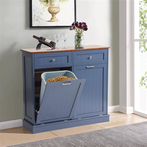 Buy LOUVIXA Tilt Out Trash Bin Cabinet Dog Proof Trash Can Holder with ...