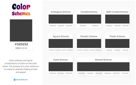 Raven Black Color | #3d3d3d - Hex Color Conversion - Color Schemes ...