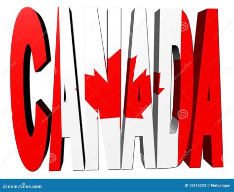 Canada text with flag stock illustration. Illustration of render - 12516223