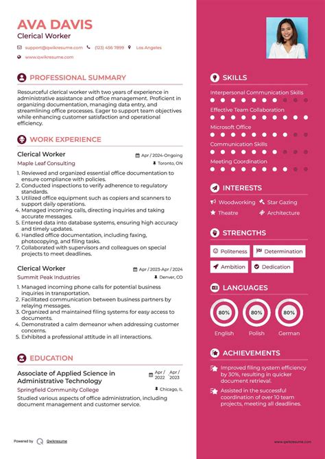 10+ Clerical Worker Resume Samples & Templates for 2025