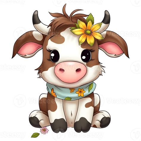 Cute baby cow clipart on transparent background 26794041 PNG