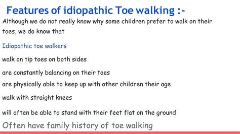 Idiopathic toe walking ( dr akshay raj chandra ) converted | PPTX