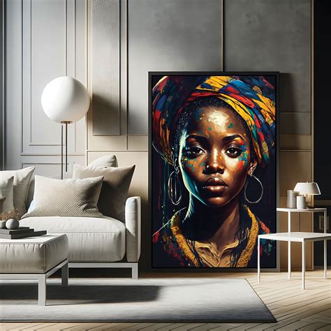Women faceAbstract Canvas painting with frame Big Size Wall Art for li