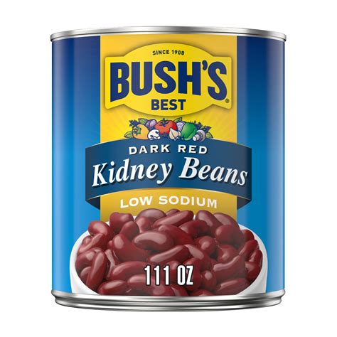 Bush's Low Sodium Dark Red Kidney Beans, Canned Dark Red Kidney Beans ...