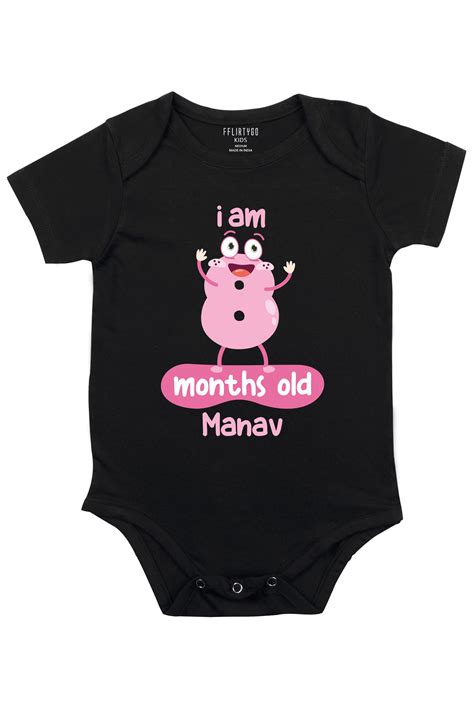 Eight Months Milestone Baby Romper | Onesies w/ Custom Name – FFlirtyGo