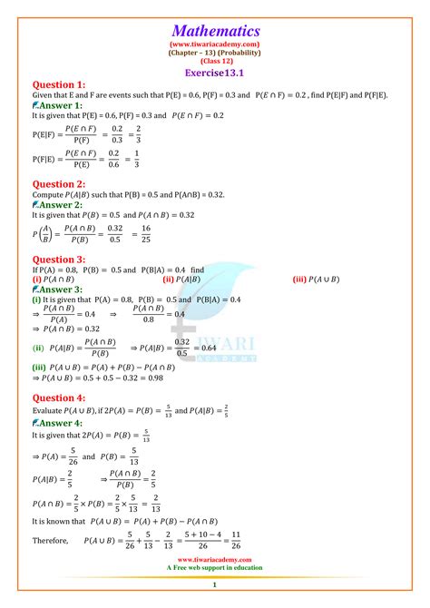 Image result for Class 12 Maths Chapter 13 Solutions