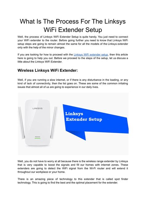 PPT - What Is The Process For The Linksys WiFi Extender Setup ...
