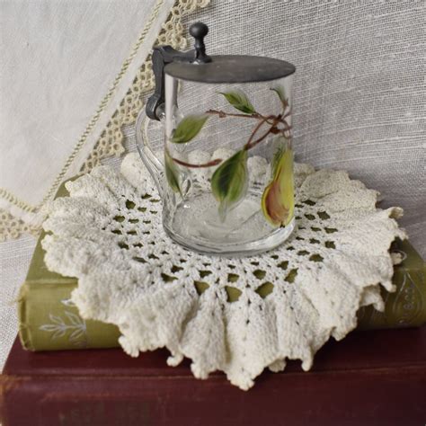 Vintage Hand Painted Glass Creamer / Antique Glass Creamer - Etsy