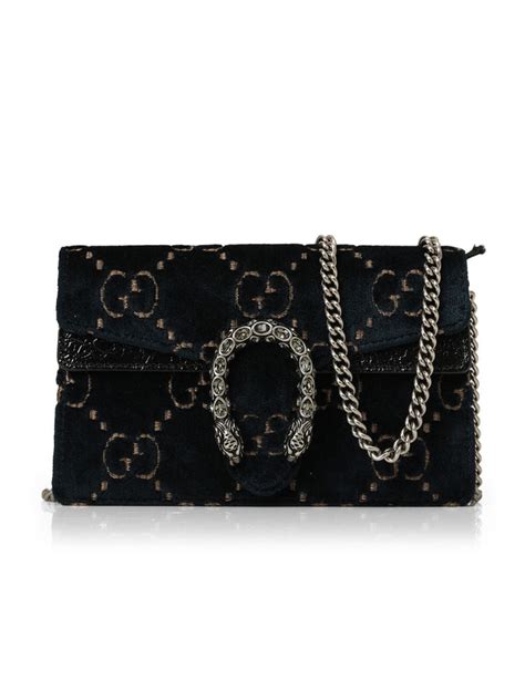 Shop Pre Owned Authentic Gucci GG Velvet Supermini Dionysus Bag ...