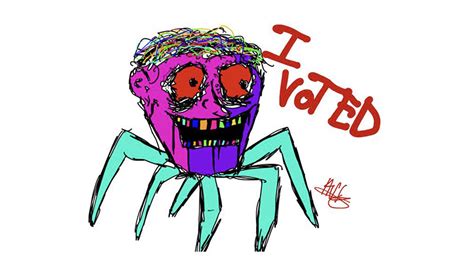 FARK.com: (13450950) When "I voted" stickers become works of art