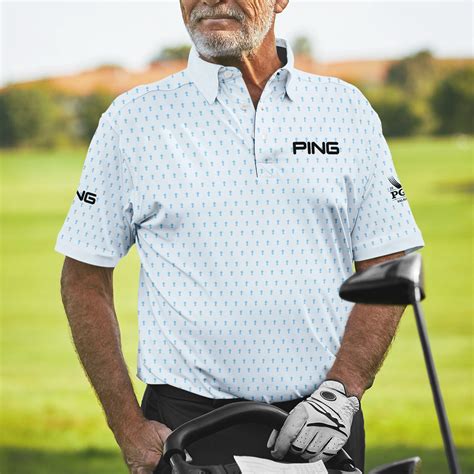 PGA Championship Valhalla Sports Ping Polo Shirt Cup Pattern Light Blue ...