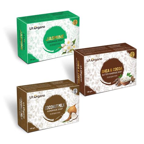 Buy LA Organo Handmade Jasmine, Shea Cocoa & Coconut Milk Bath Soap ...
