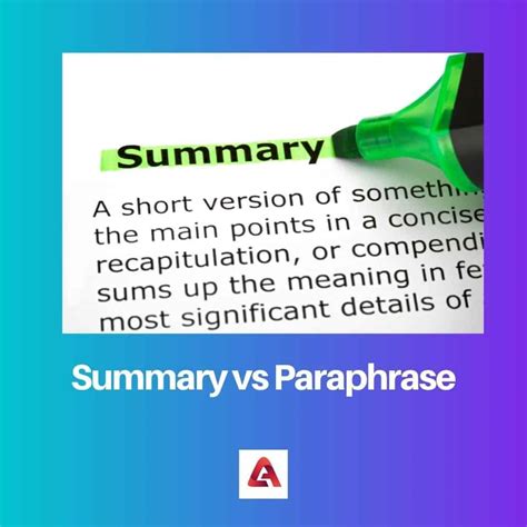 Summary vs Paraphrase: Difference and Comparison