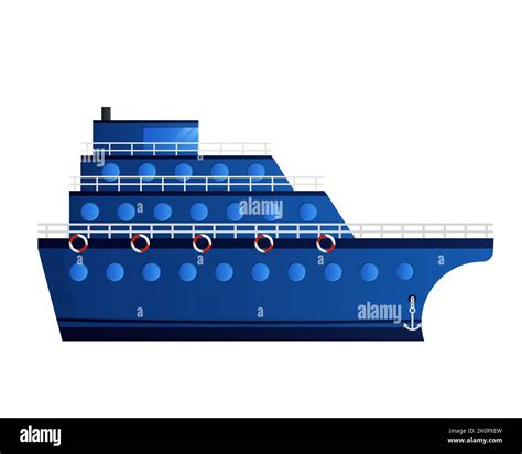Blue ship with three decks Stock Vector Image & Art - Alamy