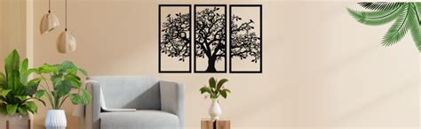 DECORWE Tree of Life 3D Wooden Wall Art | Laser Cut MDF Wall Hanging ...