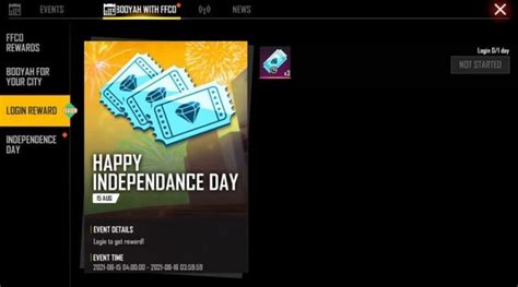 List Of Free Rewards From The Independence Day Event In Free Fire