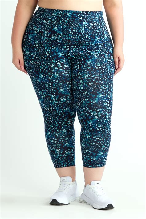 Terra & Sky Women's Plus Size Capri Leggings High-Rise Tummy Control 0X ...