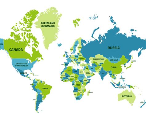 World Map with Country Names 的图像结果