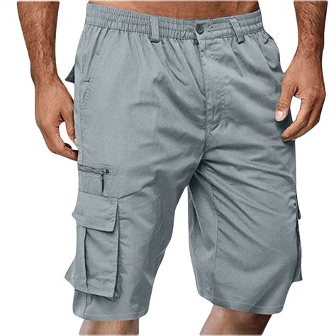 Erwazi Men's Cargo Shorts Elastic Waistband Relaxed Fit Summer Casual ...