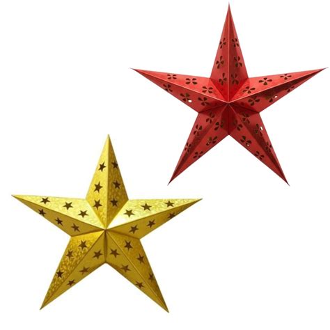 Buy Smizzy 3D (Pack of 2,Red Golden,18 Inch) Folding Star Hanging ...