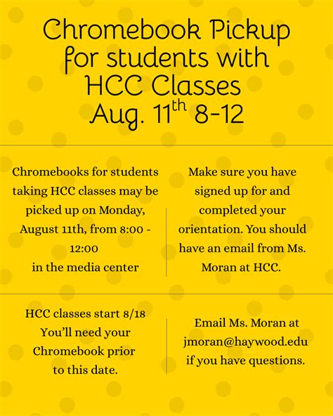 HCC Classes Chromebook pick up | Tuscola High School
