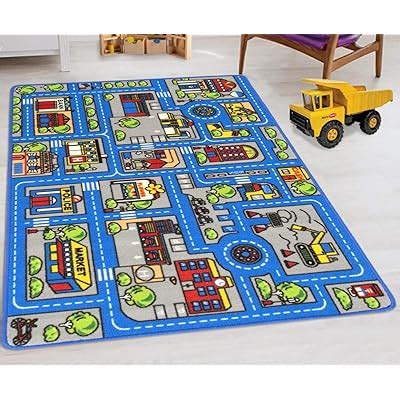 HR HANDCRAFT RUGS Kids Rugs Town map Road Driving Cars City India | Ubuy