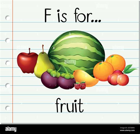Flashcard letter F is for fruit Stock Vector Image & Art - Alamy