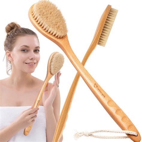 Buy Long handled shower back brush with soft and strong natural ...
