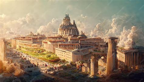 Premium Photo | Raster illustration of ancient city of ancient greece ...