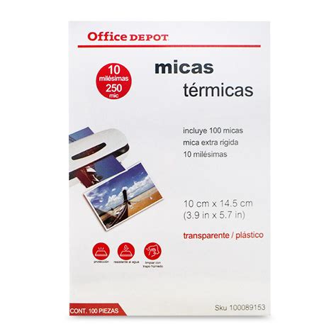Micas Térmicas Transparentes Office Depot 10 x 14.5 cm 10 mil 100 ...