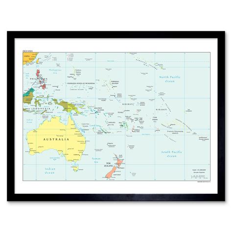 Oceania 2012 Map Australia New Zealand Indonesia Papua New Guinea Philippines North Pacific ...