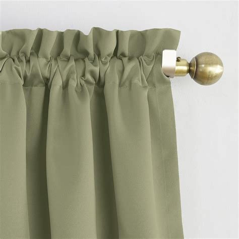 Sun Zero 63-in Sage Green Blackout Interlined Rod Pocket Single Curtain ...