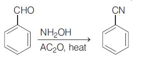 Benzonitrile can be prepared from benzaldehyde on treatment with